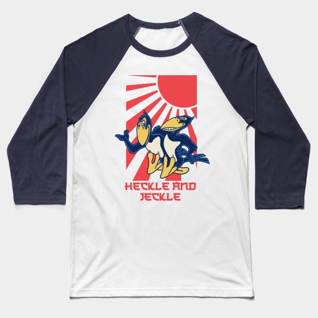Heckle And Jeckle Retro Japanese Baseball T-Shirt by thelazyshibaai